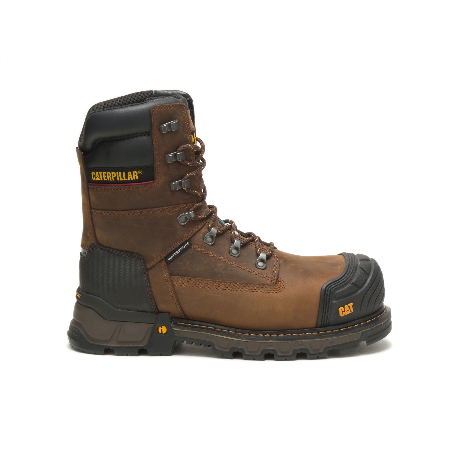 Caterpillar Boots Pakistan - Caterpillar Excavator Xl 8" Wp Tx Ct Csa Mens Work Boots Dark Brown (496271-AZN)